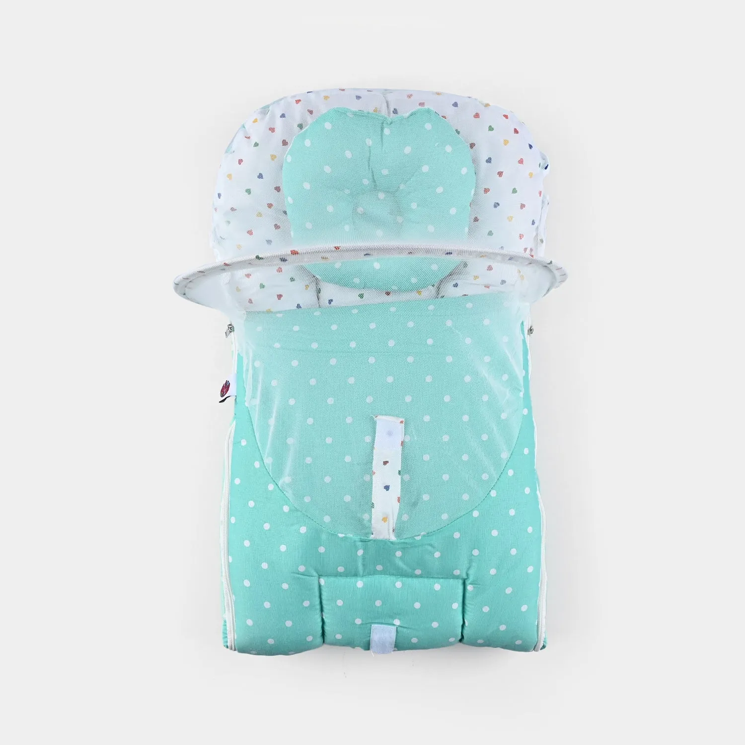 Baby Carry Nest With Net Polka Dot | Green