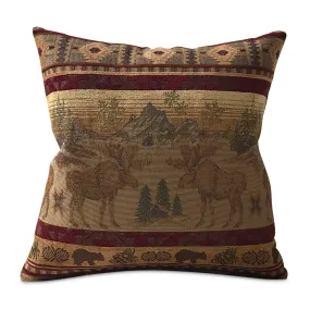 Balsam Moose Lodge Throw Pillow Cover 20x20