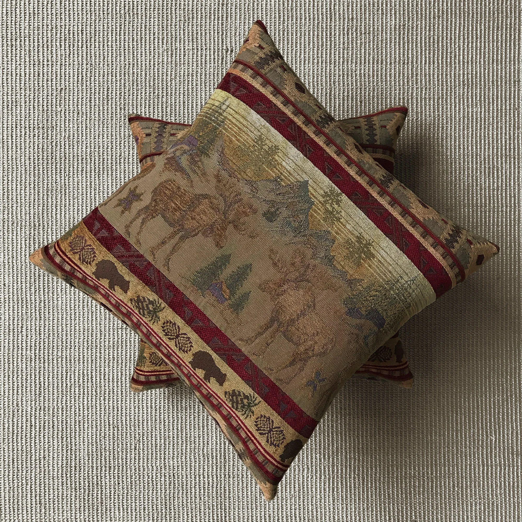 Balsam Moose Lodge Throw Pillow Cover 20x20