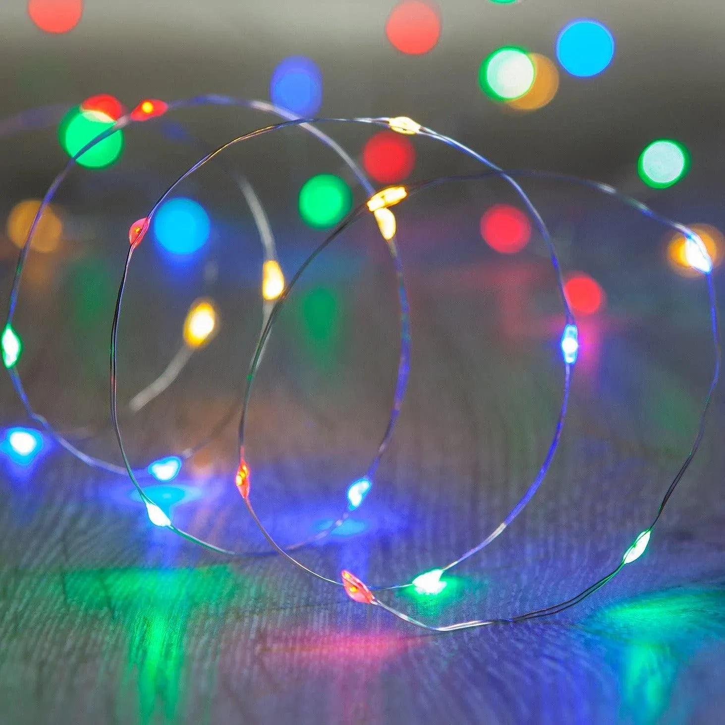 Battery Operated 5M Battery Powered LED  Decorative String Fairy Lights (100) - Multi Coloured