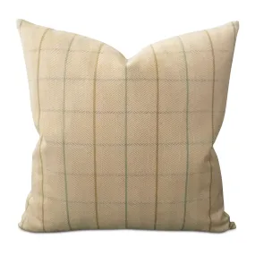 Beige Geometric Woven Stripe Throw Pillow Cover 20x20