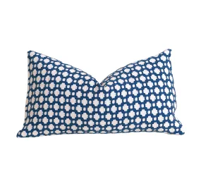 Betwixt Lumbar Pillow: Blue and Cream Pillow Cover / Schumacher Pillow / Schumacher Indigo Betwixt Pillow 12x18 12x21 14x36 16x24