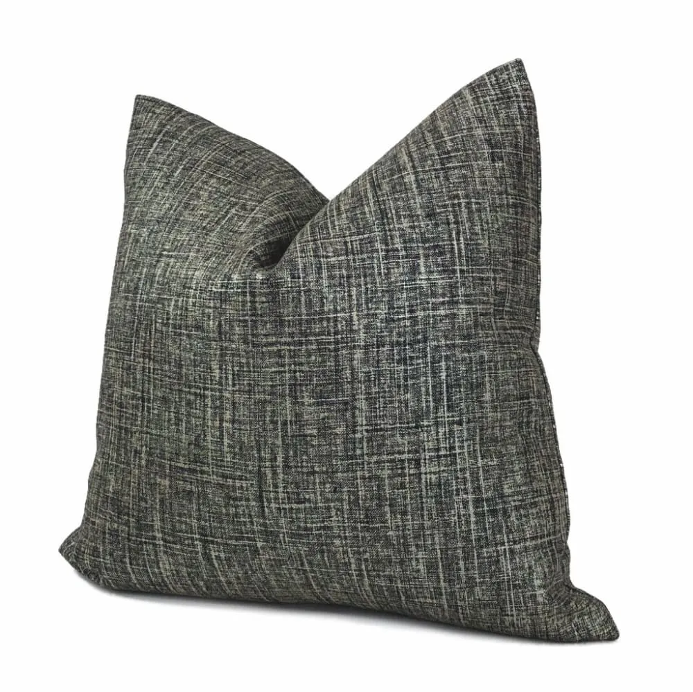 Black Metallic Glazed Linen Pillow Cover