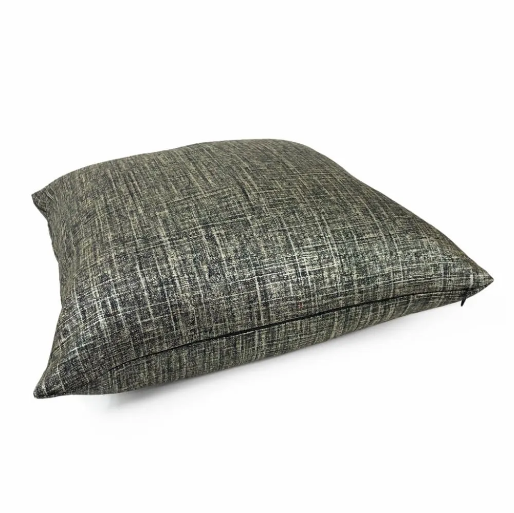 Black Metallic Glazed Linen Pillow Cover