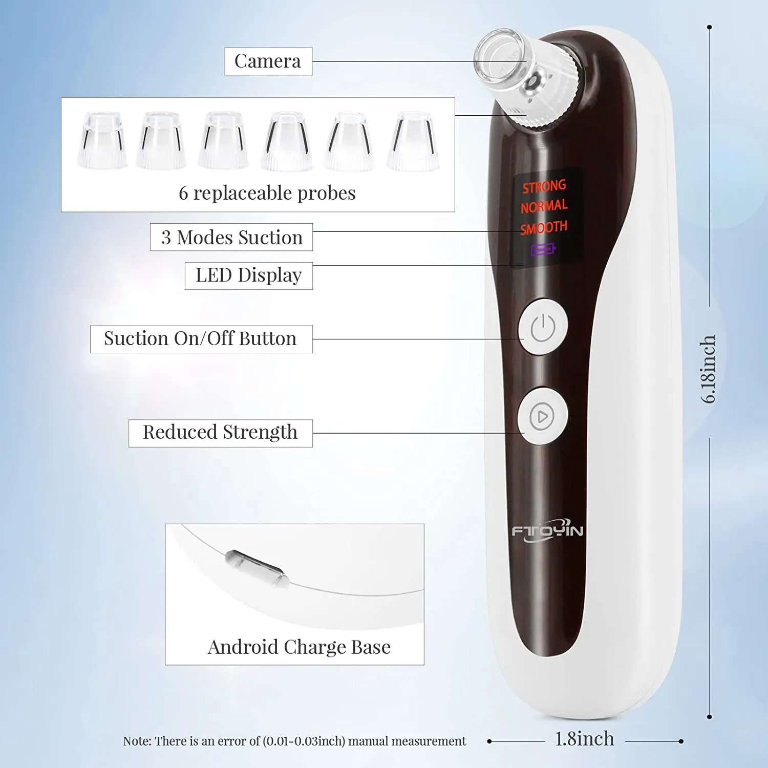 Blackhead Remover Pore Vacuum with Camera with Kit Suction Model MB7612