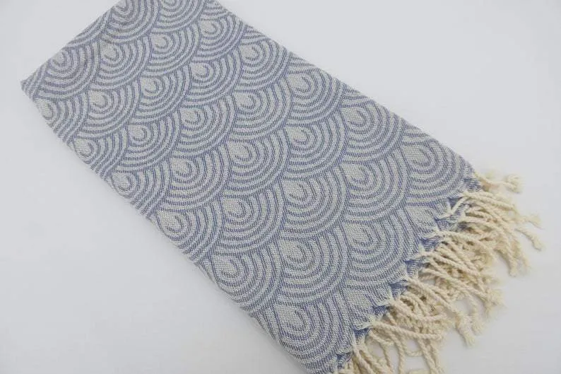 Blue Waves 100% Cotton Towel