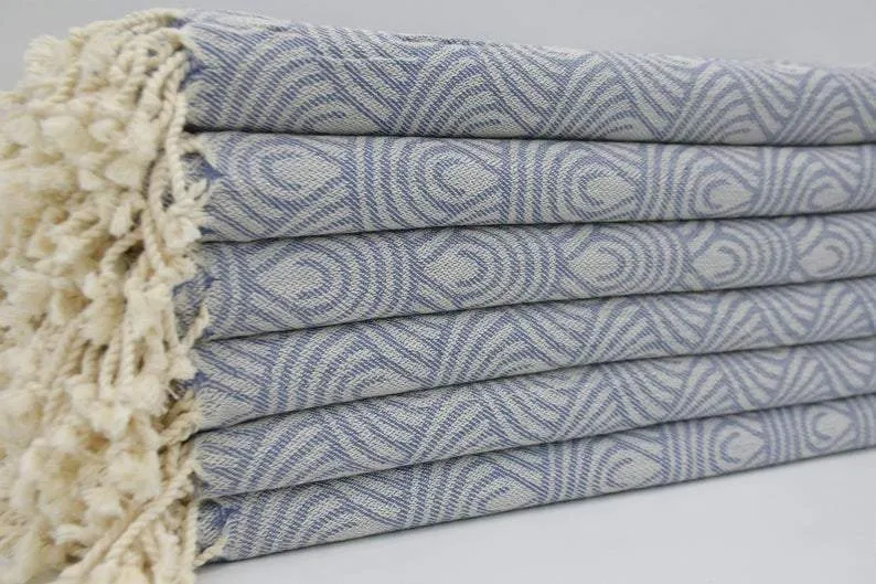 Blue Waves 100% Cotton Towel