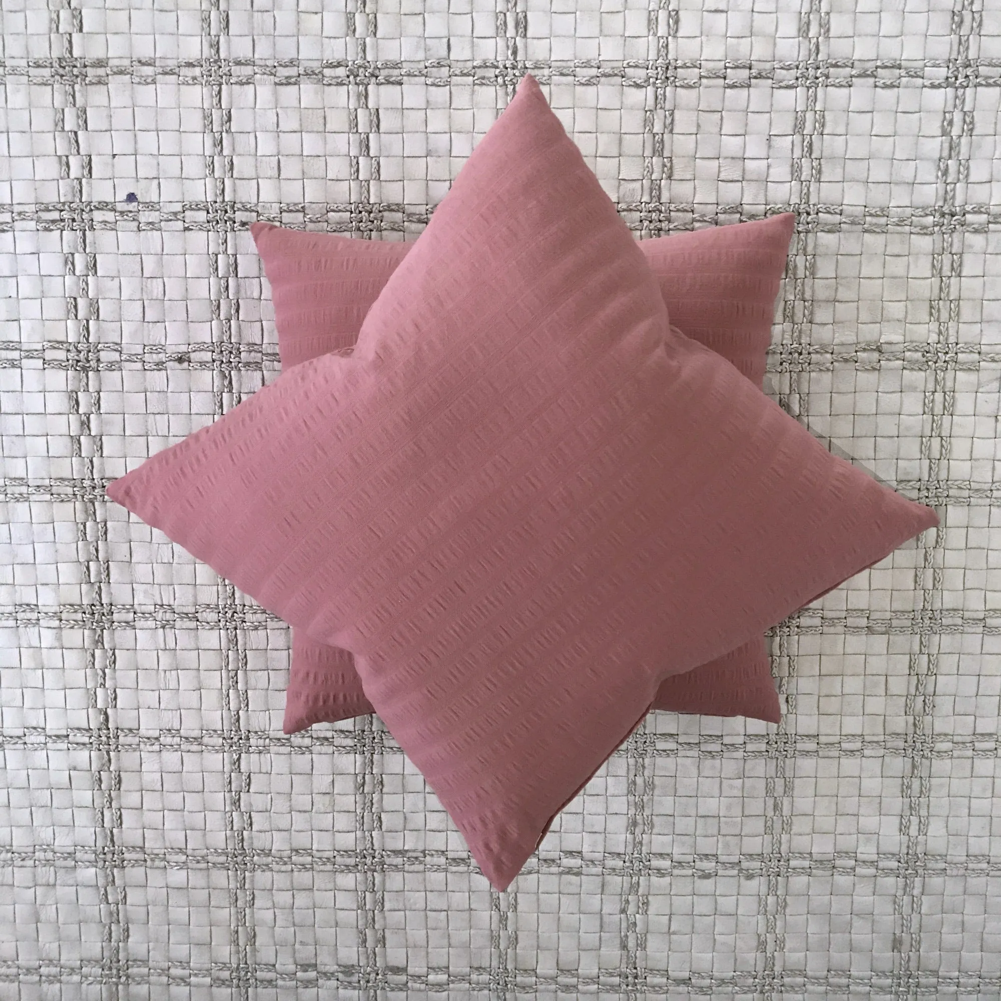 Blush Pink Linen Blend Throw Pillow Cover 22x22