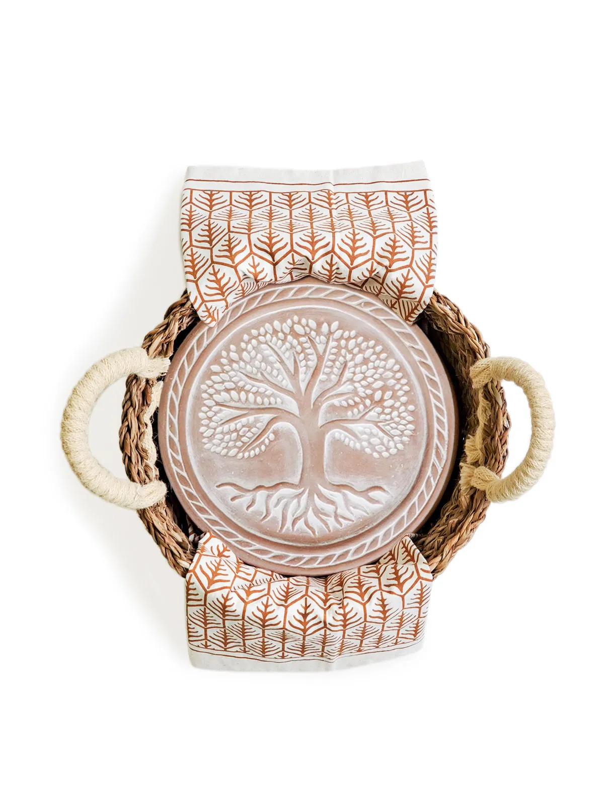 Bread Warmer & Basket Gift Set | Tree of Life Round