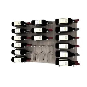 Brentwood Wine Wall - (Wall Mounted Wine Rack with Wine Glass Rack)