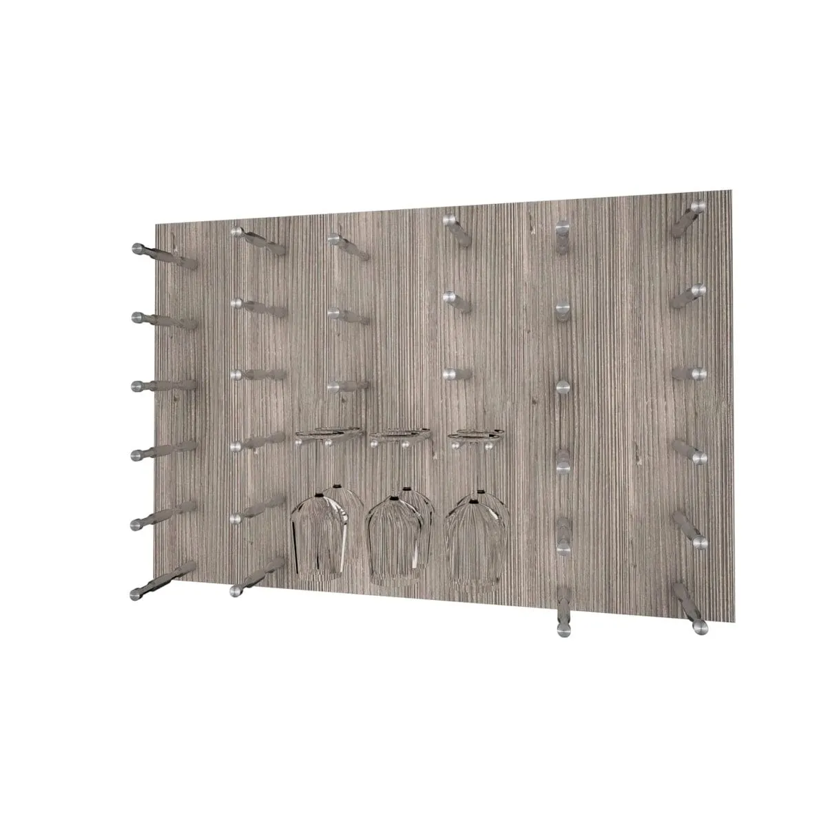 Brentwood Wine Wall - (Wall Mounted Wine Rack with Wine Glass Rack)