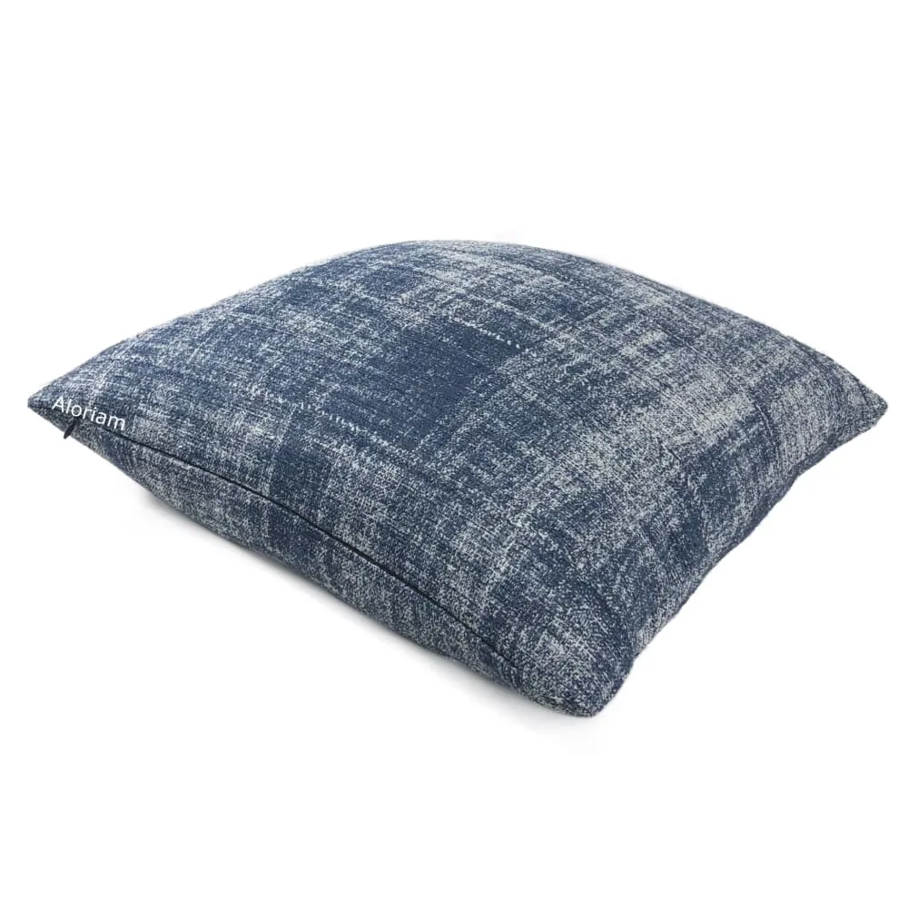 Breslin Blue White Textured Pillow Cover