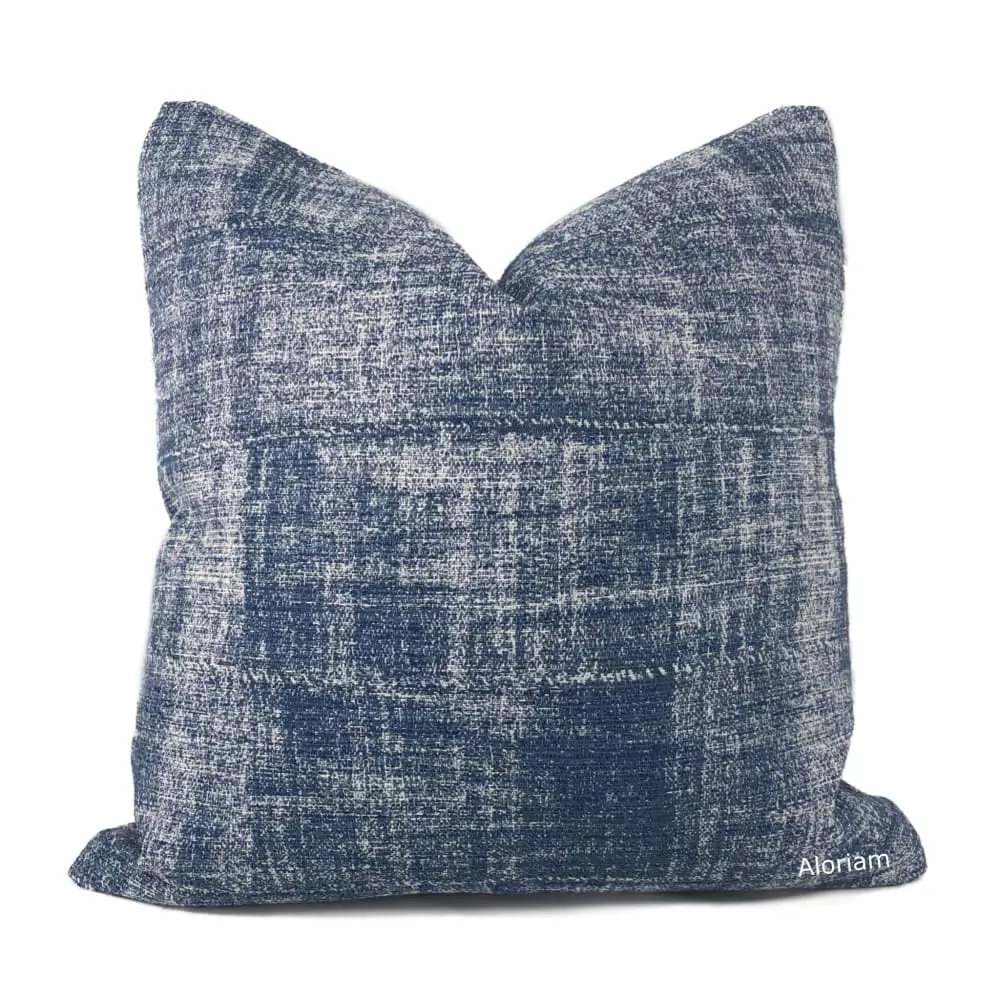 Breslin Blue White Textured Pillow Cover