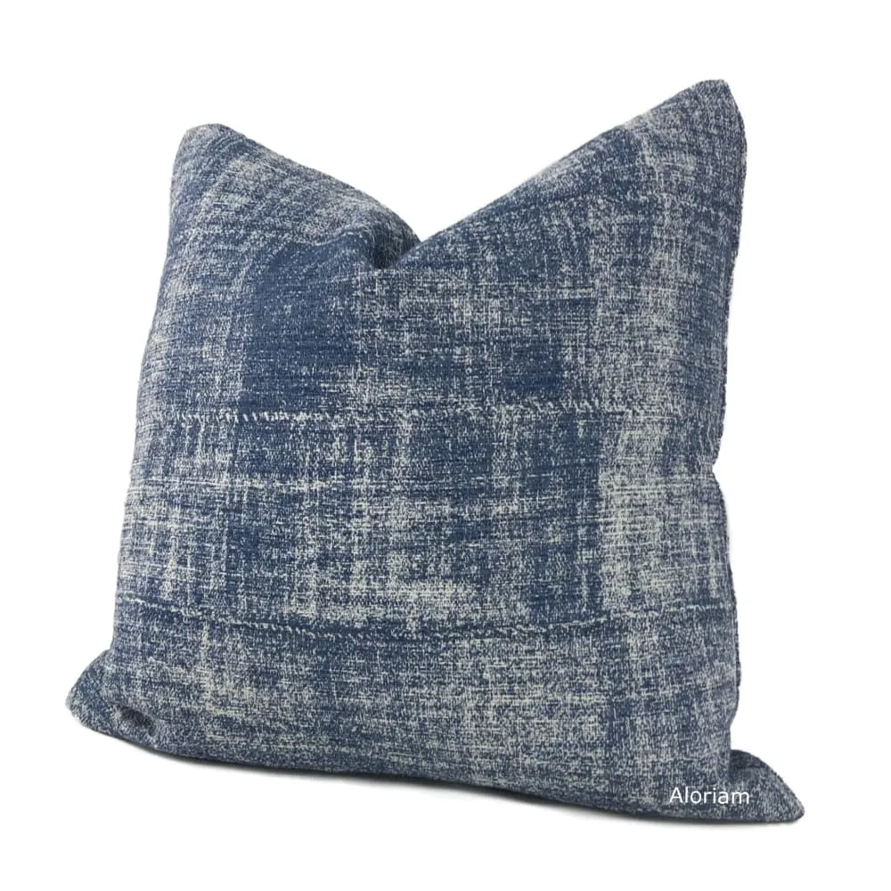 Breslin Blue White Textured Pillow Cover