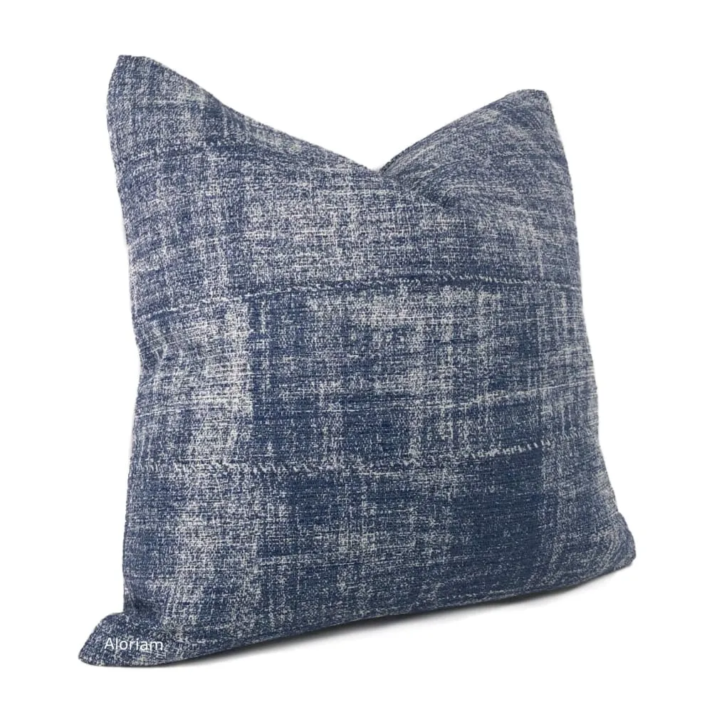 Breslin Blue White Textured Pillow Cover