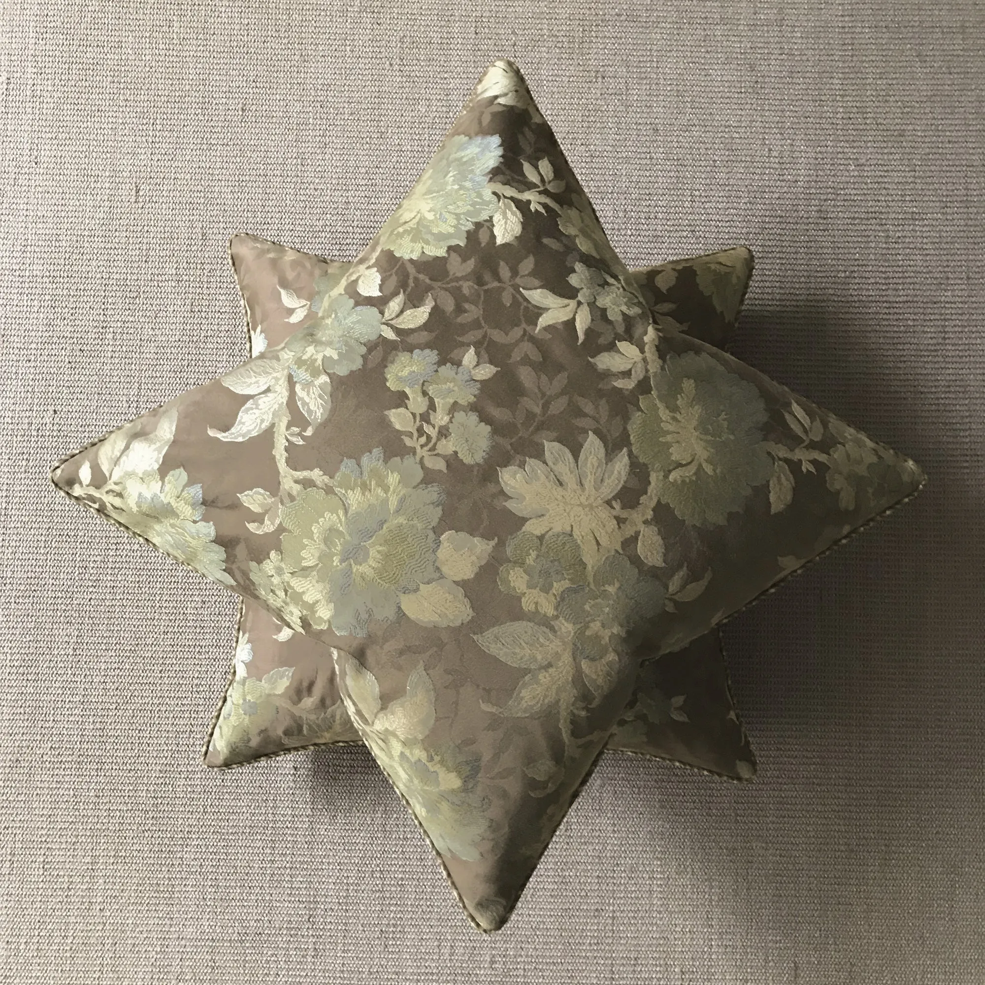 Brown and Green English Garden Floral Euro Sham 26x26