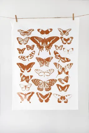 Butterfly Tea Towel Terra-cotta