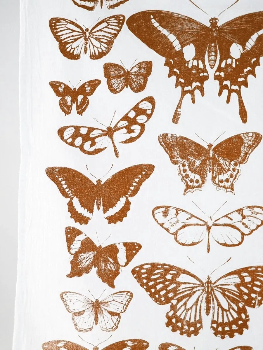 Butterfly Tea Towel Terra-cotta