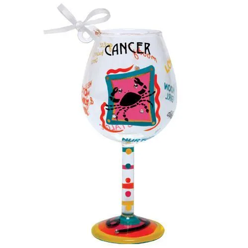 Cancer Mini Wine Glass Ornament by Lolita®