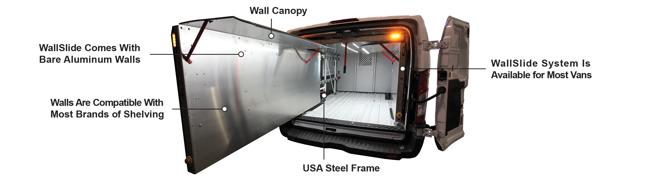 CargoGlide WSS561 Van Storage Sliding Platform Wall