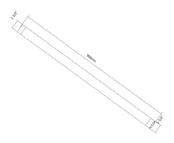 Ceiling Mount Pipe for LED, LCD, and Plasma TVs, 1.5" NPT, 0.9 meters (35.4 inches)