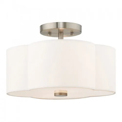 CHELSEA 2 LIGHT CEILING MOUNT, BRUSHED NICKEL