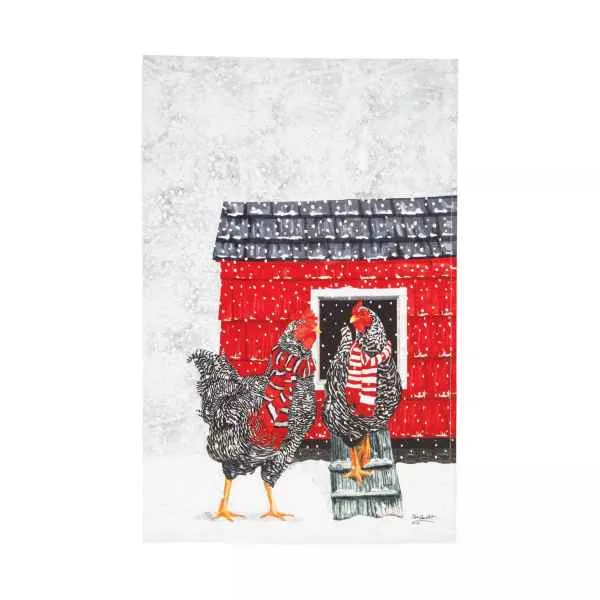 CHICKENS Christmas Towel