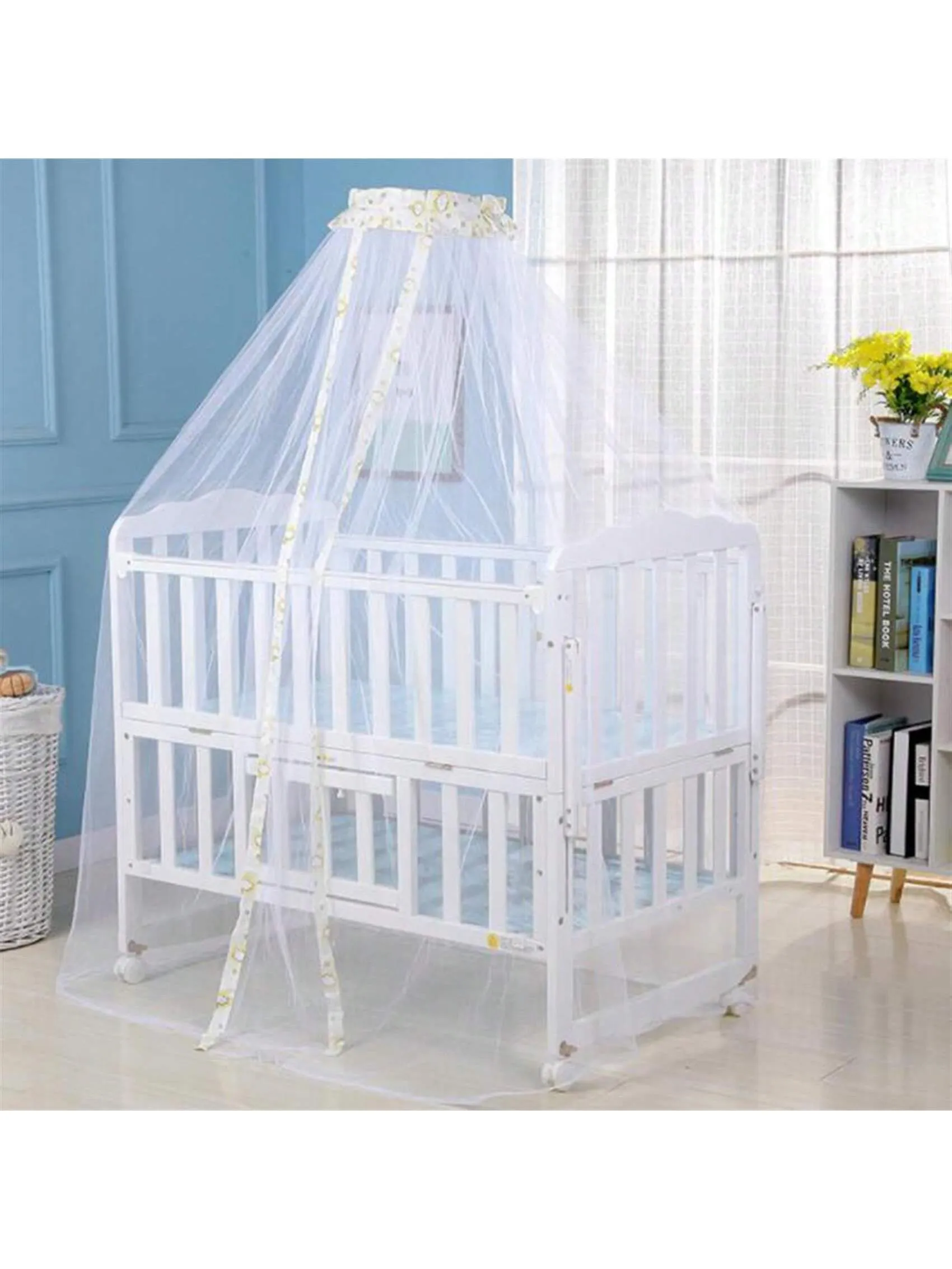 Children's Baby Bed Canopy Mosquito Net, Palace Style Round Dome Foldable Mosquito Netting (Mosquito Net Only)