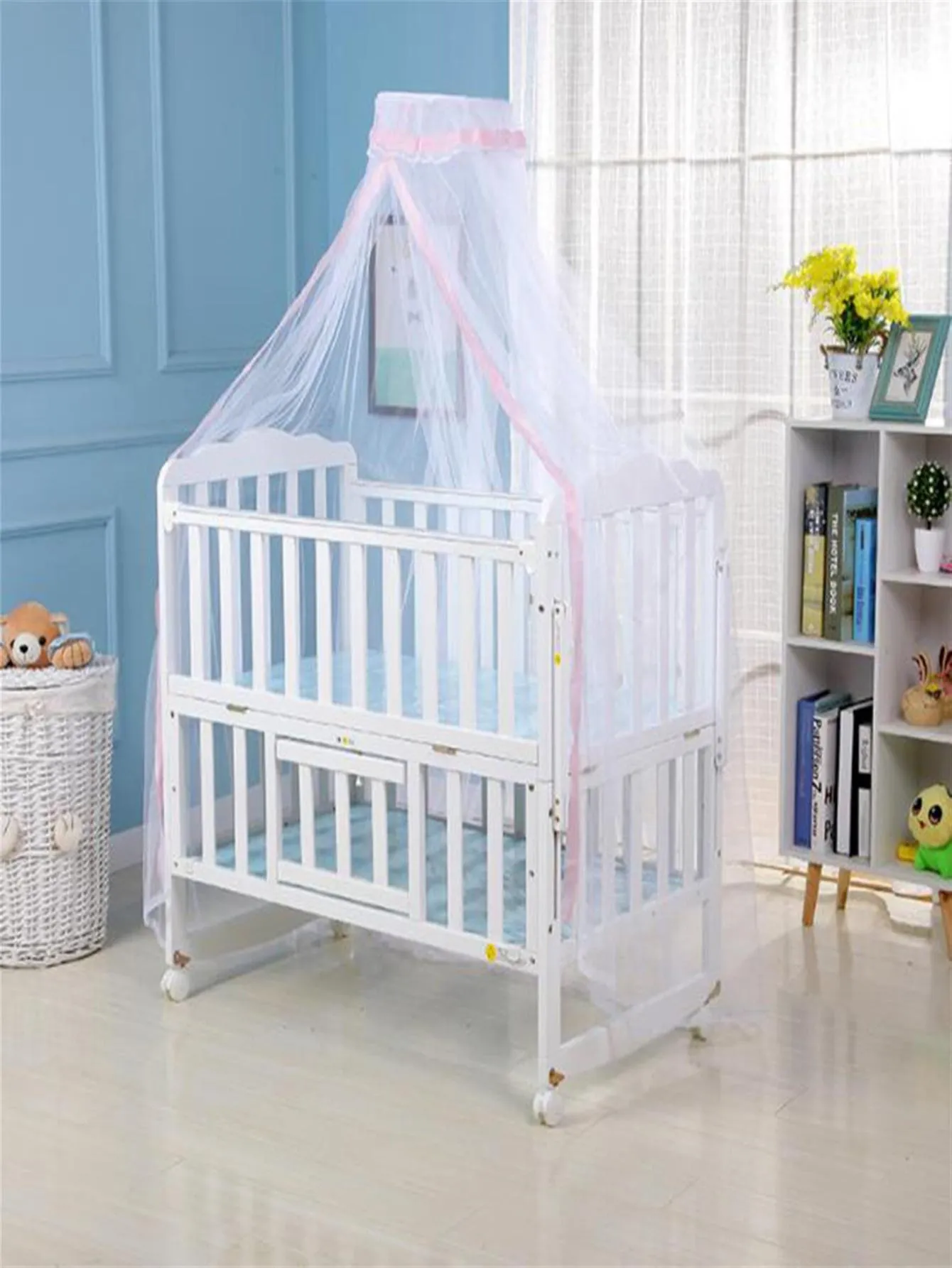 Children's Baby Bed Canopy Mosquito Net, Palace Style Round Dome Foldable Mosquito Netting (Mosquito Net Only)