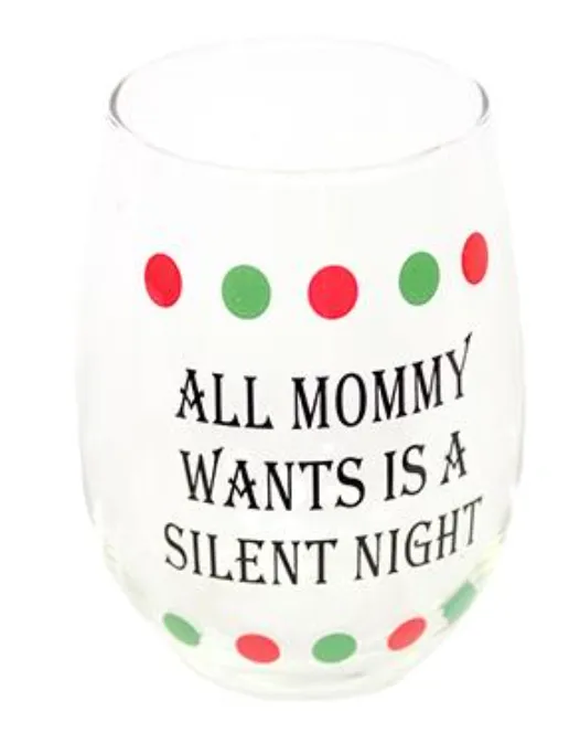 Christmas Stemless Wine Glasses