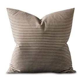 Clean Line Brown Pinstripe Throw Pillow Cover 22x22