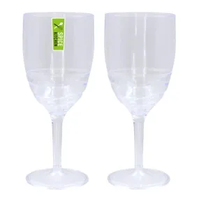 Clear Plastic Wave Series Style Wine Glass - 400ml