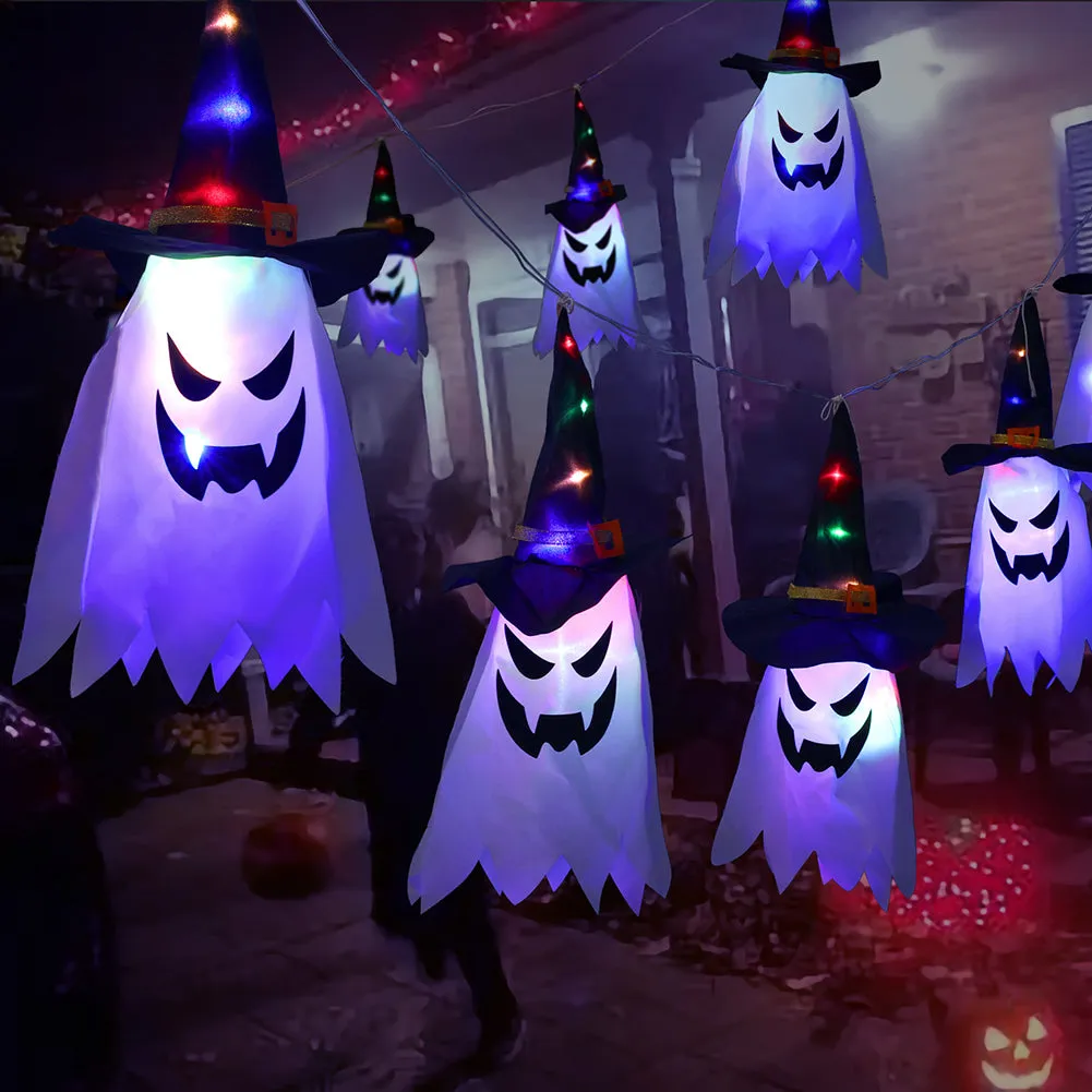 Cloth Art Ghost Lantern String Light Halloween Decoration