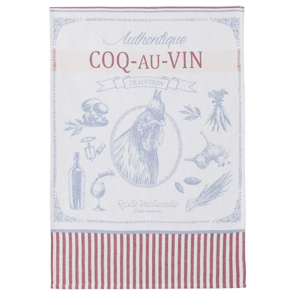 Coq au Vin French Jacquard Dish Towel by Coucke