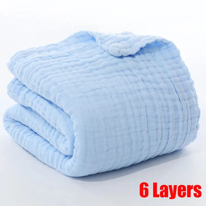 Cotton Baby Bath Towel Boys Girls Towel Blanket For Newborn Baby Bathrobe 6 Layers Gauze Washcloth Infant Swaddle