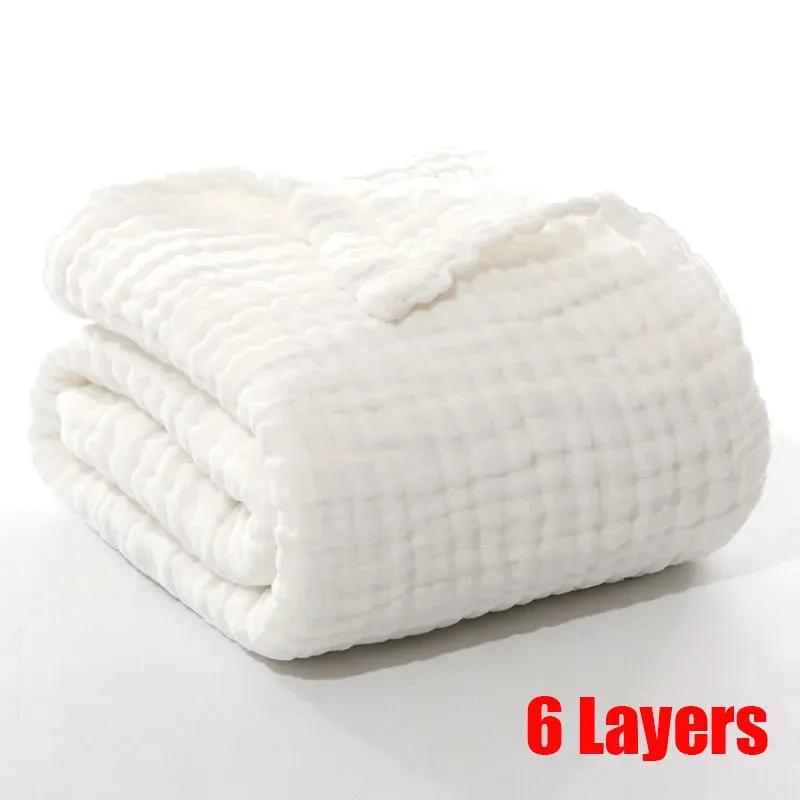 Cotton Baby Bath Towel Boys Girls Towel Blanket For Newborn Baby Bathrobe 6 Layers Gauze Washcloth Infant Swaddle