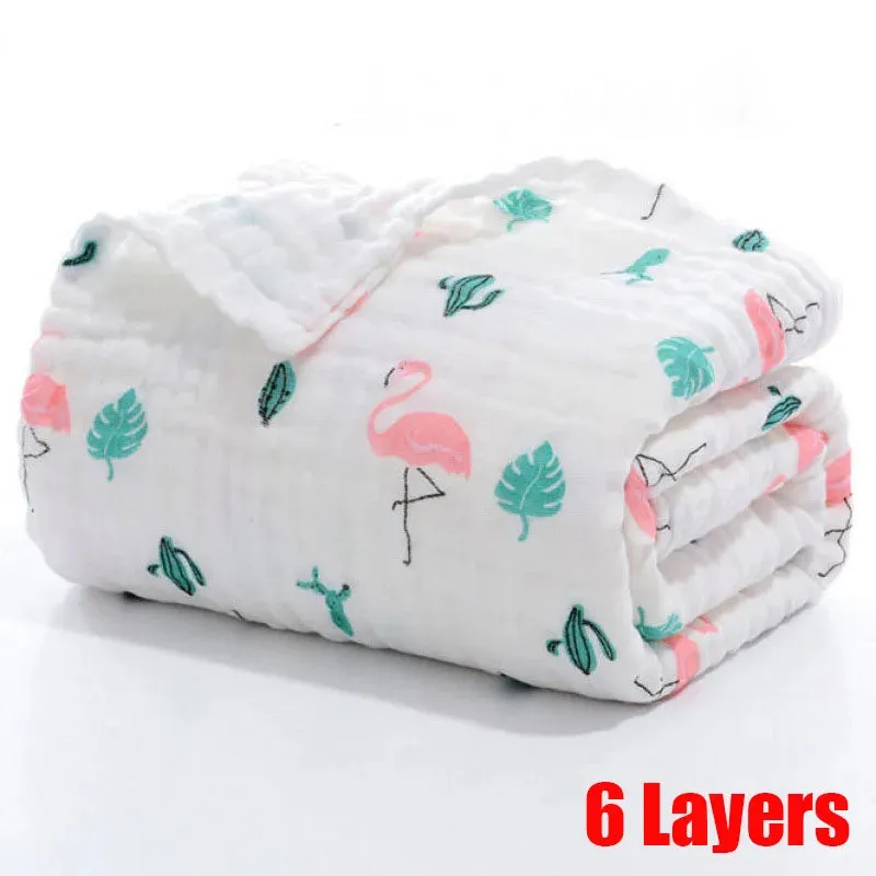 Cotton Baby Bath Towel Boys Girls Towel Blanket For Newborn Baby Bathrobe 6 Layers Gauze Washcloth Infant Swaddle