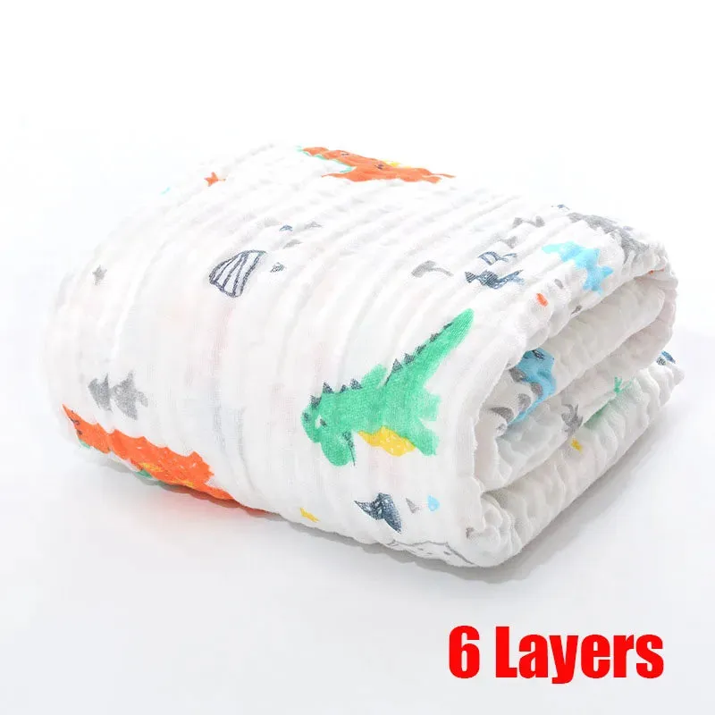 Cotton Baby Bath Towel Boys Girls Towel Blanket For Newborn Baby Bathrobe 6 Layers Gauze Washcloth Infant Swaddle