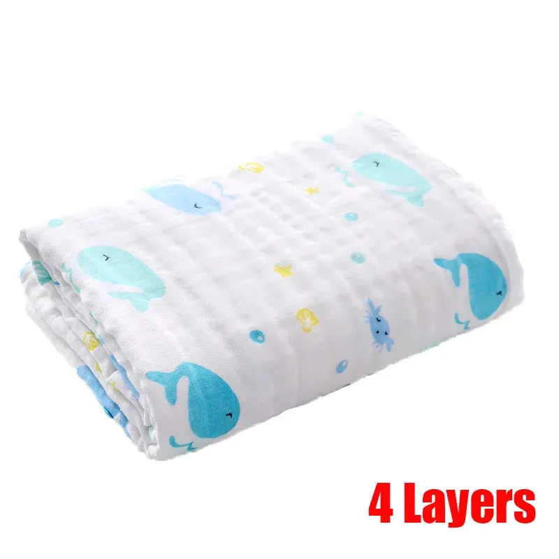 Cotton Baby Bath Towel Boys Girls Towel Blanket For Newborn Baby Bathrobe 6 Layers Gauze Washcloth Infant Swaddle