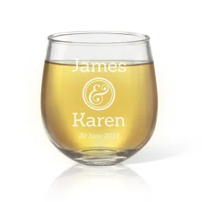 Couples Stemless Wine Glass