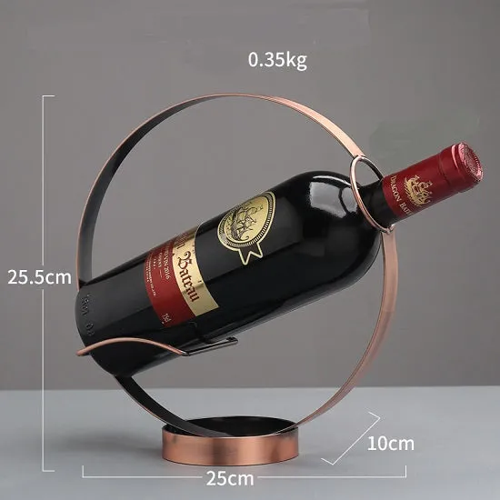 Creative Metal Wine Rack Vintage Wine Bottle and Glass Holder