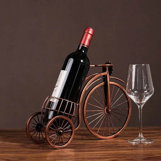 Creative Metal Wine Rack Vintage Wine Bottle and Glass Holder