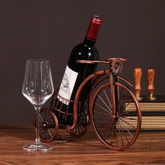 Creative Metal Wine Rack Vintage Wine Bottle and Glass Holder