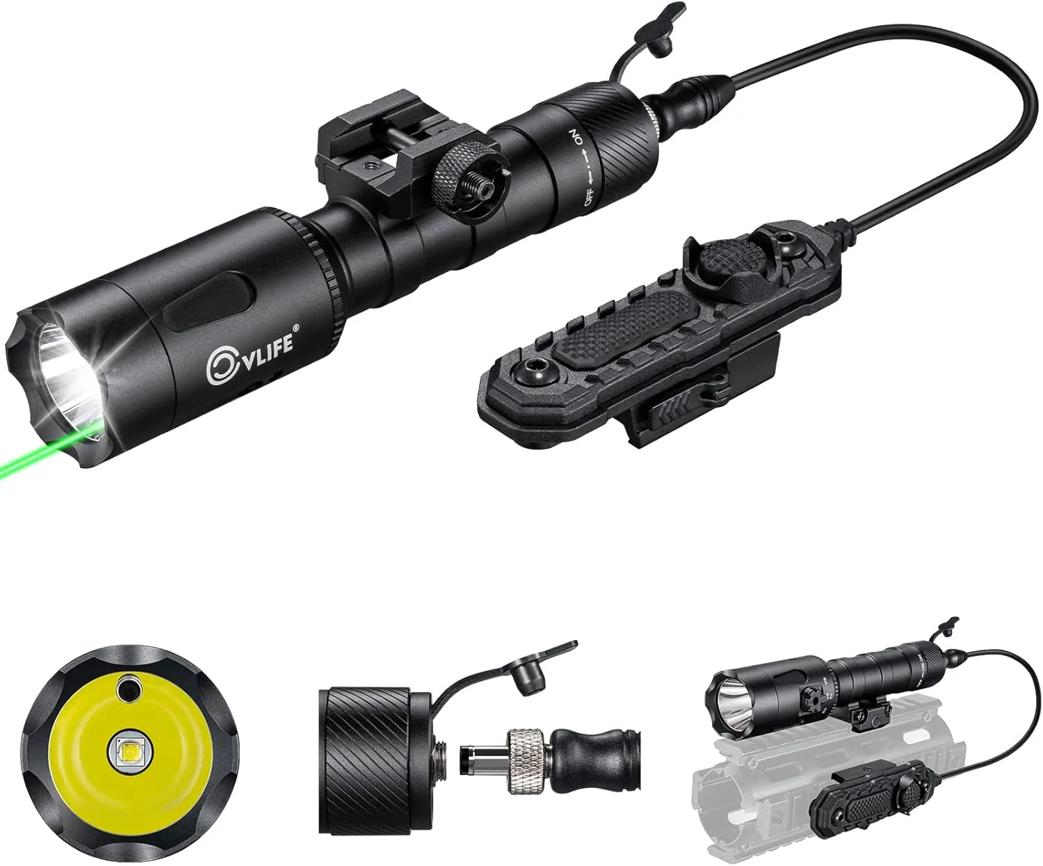 CVLIFE 1680 Lumens Laser Light Combo Tactical Flashlight