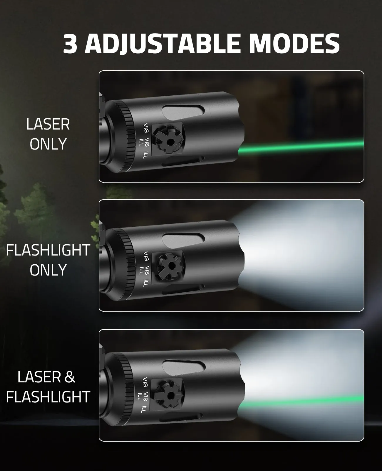 CVLIFE Rifle Light Green Laser Light Combo 1000 Lumens Tactical Flashlight - Global