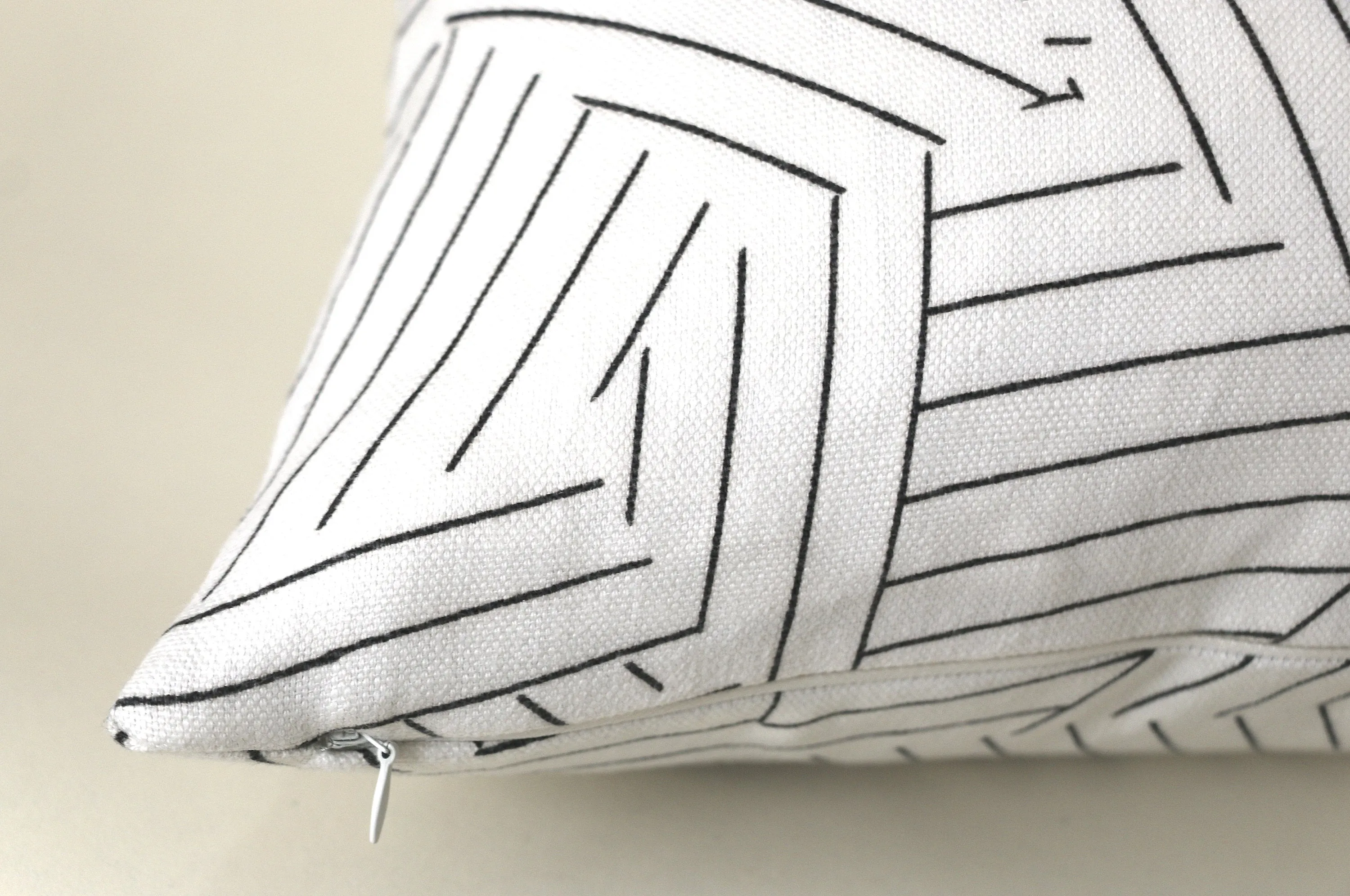 Deconstructed Stripe Pillow Cover / Black Ivory Pillow / Boho Pillow cover / Schumacher Pillow Cover / White Linen Pillow Cover