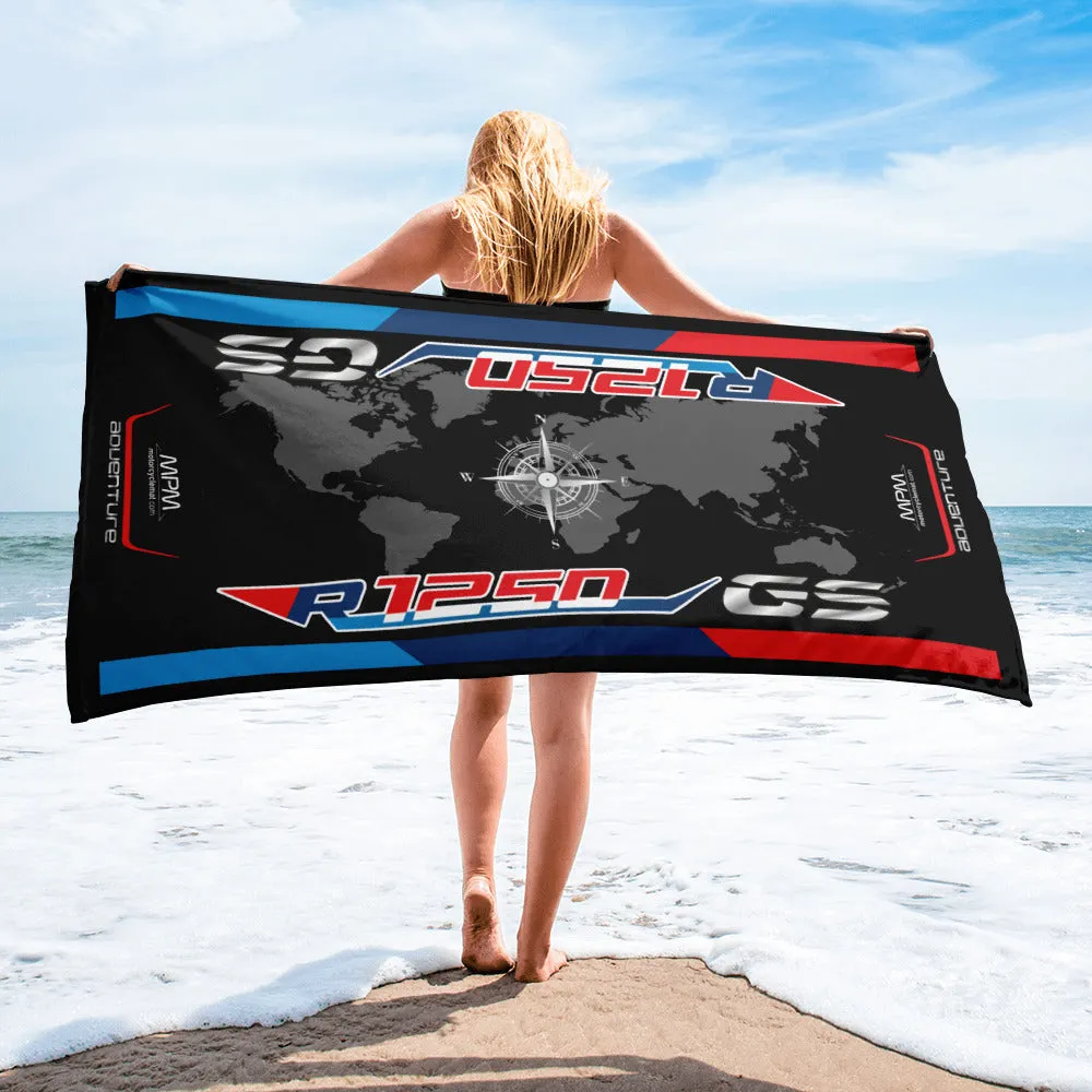 Designed Beach Towel Inspired by BMW R1250GS Rally Motorcycle Model - MM9247