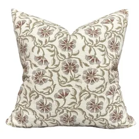 Designer "Fairview" Surana Ivory Textured olive, cocoa Pillow Cover