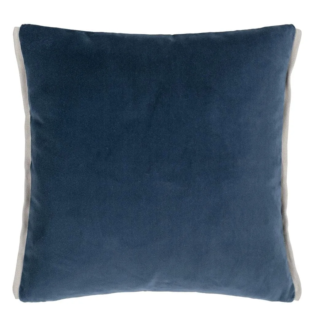 Designers Guild Varese Prussian & Grass Velvet Decorative Pillow