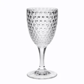 Diamond Cut Plastic Wine Glasses Set